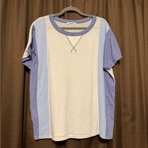 Haptics Blue and White Striped T-Shirt, Size L